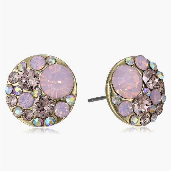 Betsey Johnson Jewelry - Betsey Johnson Gold and Pink Crystal Stud Earrings